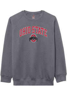 Ohio State Buckeyes Mens Charcoal Arch Name Mascot Long Sleeve Crew Sweatshirt