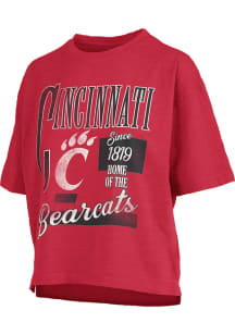 Pressbox Cincinnati Bearcats Womens Red Motley Short Sleeve T-Shirt