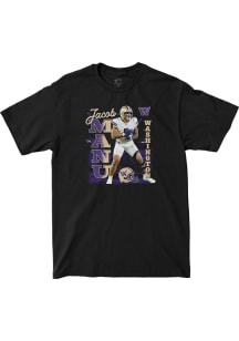 Jacob Manu Washington Huskies Youth Black Big Ten Media Days Custom Player Tee
