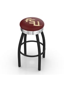 Florida State Seminoles Script 3 Ring Chrome Seat Pub Stool - Black
