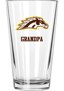 Western Michigan Broncos Grandpa 16 oz Pint Glass - White