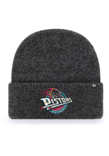47 Detroit Pistons Black Hardwood Classic Brain Freeze Cuff Mens Knit Hat