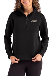 Cutter and Buck James Madison Dukes Womens Black Roam Qtr Zip