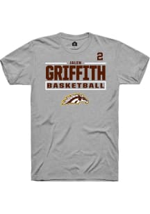 Jalen Griffith Western Michigan Broncos Grey NIL Stacked Box Short Sleeve Player T Shirt