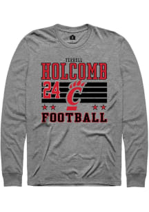 Terrell Holcomb Cincinnati Bearcats Grey Football NIL Striped Long Sleeve Player T Shirt
