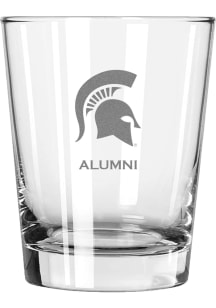 Michigan State Spartans Alumni 15oz Rock Glass - White