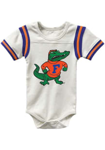 Wes and Willy Florida Gators Baby White Vintage Inset Short Sleeve One Piece
