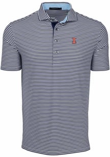 Greyson Illinois Fighting Illini Mens Navy Blue Quogue Short Sleeve Fashion Polo