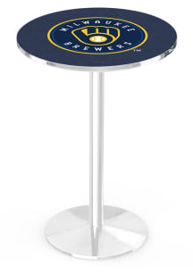 Milwaukee Brewers Chrome Round Base Pub Table