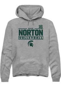 Kalea Norton Michigan State Spartans Mens Graphite NIL Stacked Box Player Hood