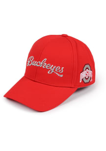 Ohio State Buckeyes Red Bling Ponyback Womens Adjustable Hat