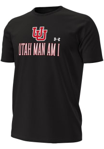 Under Armour Utah Utes Black Flat Name Mascot Short Sleeve T Shirt