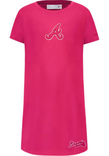 Pro Standard Atlanta Braves Girls Pink Classic Triple Pink Short Sleeve Dress
