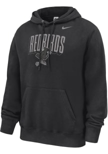 Nike Illinois State Redbirds Mens Black Blackout Club Fleece Long Sleeve Hoodie