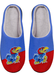 Kansas Jayhawks Colorblock Big Logo Memory Foam Mens Slippers