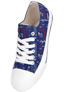 Kansas Jayhawks Blue Team Love Sherpa Canvas Womens Shoes