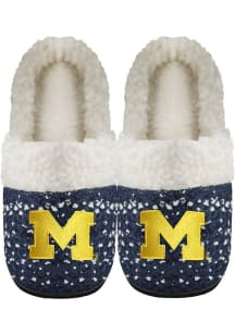 Michigan Wolverines Toothbrush Yarn Footy Womens Slippers