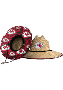 Forever Collectibles Kansas City Chiefs Brown Floral Straw Classic Mens Bucket Hat