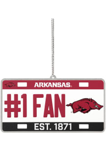 Arkansas Razorbacks license plate Ornament - Cardinal