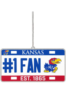 Kansas Jayhawks license plate Ornament - Crimson
