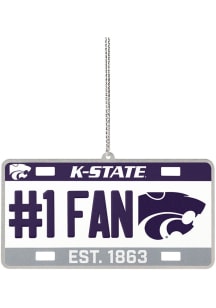 K-State Wildcats license plate Ornament - Purple