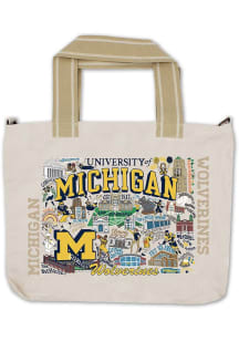 Michigan Wolverines White 14x18 Canvas Tote