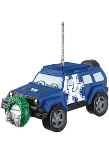 Kentucky Wildcats jeep with wreath Ornament - Blue