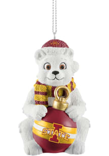 Iowa State Cyclones sitting polar bear Ornament - Cardinal