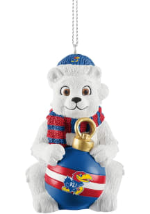 Kansas Jayhawks sitting polar bear Ornament