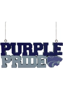 K-State Wildcats wood slogan Ornament - Purple