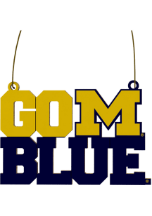 Michigan Wolverines wood slogan Ornament - Yellow