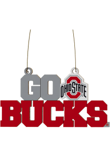 Ohio State Buckeyes wood slogan Ornament - Red
