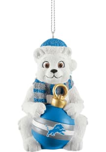 Detroit Lions sitting polar bear Ornament - Blue