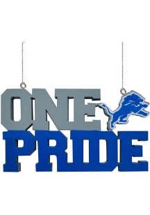 Detroit Lions wood slogan Ornament - Blue