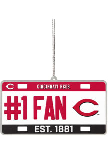 Cincinnati Reds license plate Ornament - Red
