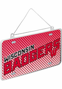 Wisconsin Badgers License Plate Ornament - Cardinal