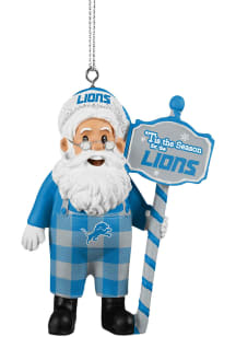 Detroit Lions Santa Overalls Ornament - Blue