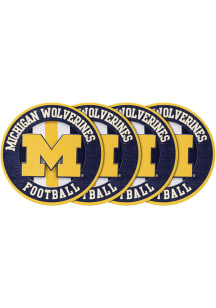 Michigan Wolverines 4pk Die Cut Coaster - Yellow