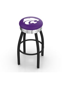K-State Wildcats 3 Ring Chrome Seat Pub Stool - Black