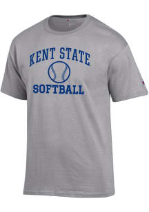 Champion Kent State Golden Flashes Grey Softball Icon Jersey Short Sleeve T Shirt