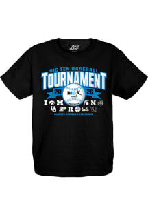 Blue 84 Big Ten Youth Black 2026 Big Ten Baseball Tournament Short Sleeve T-Shirt