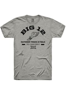 Summit Sportswear Big 12 Grey 2026 Outdoor Track & Field Championship Short Sleeve T Shirt