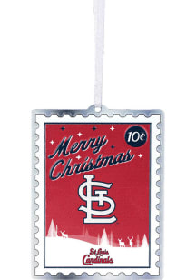 St Louis Cardinals Metal Stamp Ornament - White