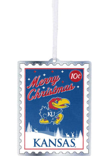 Kansas Jayhawks Metal Stamp Ornament - White