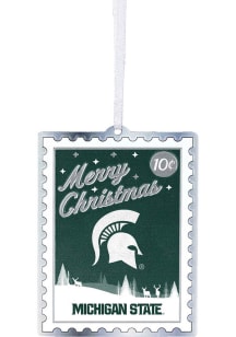 Michigan State Spartans Metal Stamp Ornament - White
