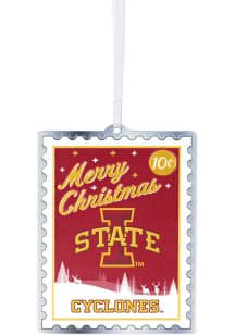Iowa State Cyclones Metal Stamp Ornament - White