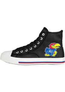 Forever Collectibles Kansas Jayhawks Black Big Logo Black Canvas Mens Shoes