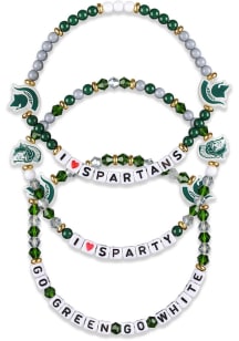 Forever Collectibles Michigan State Spartans 3pk Friendship Womens Bracelet