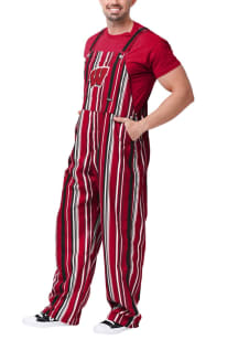 Forever Collectibles Wisconsin Badgers Mens Red Pinstripe Overalls