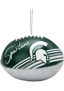 Michigan State Spartans Leather Football Ornament - Green